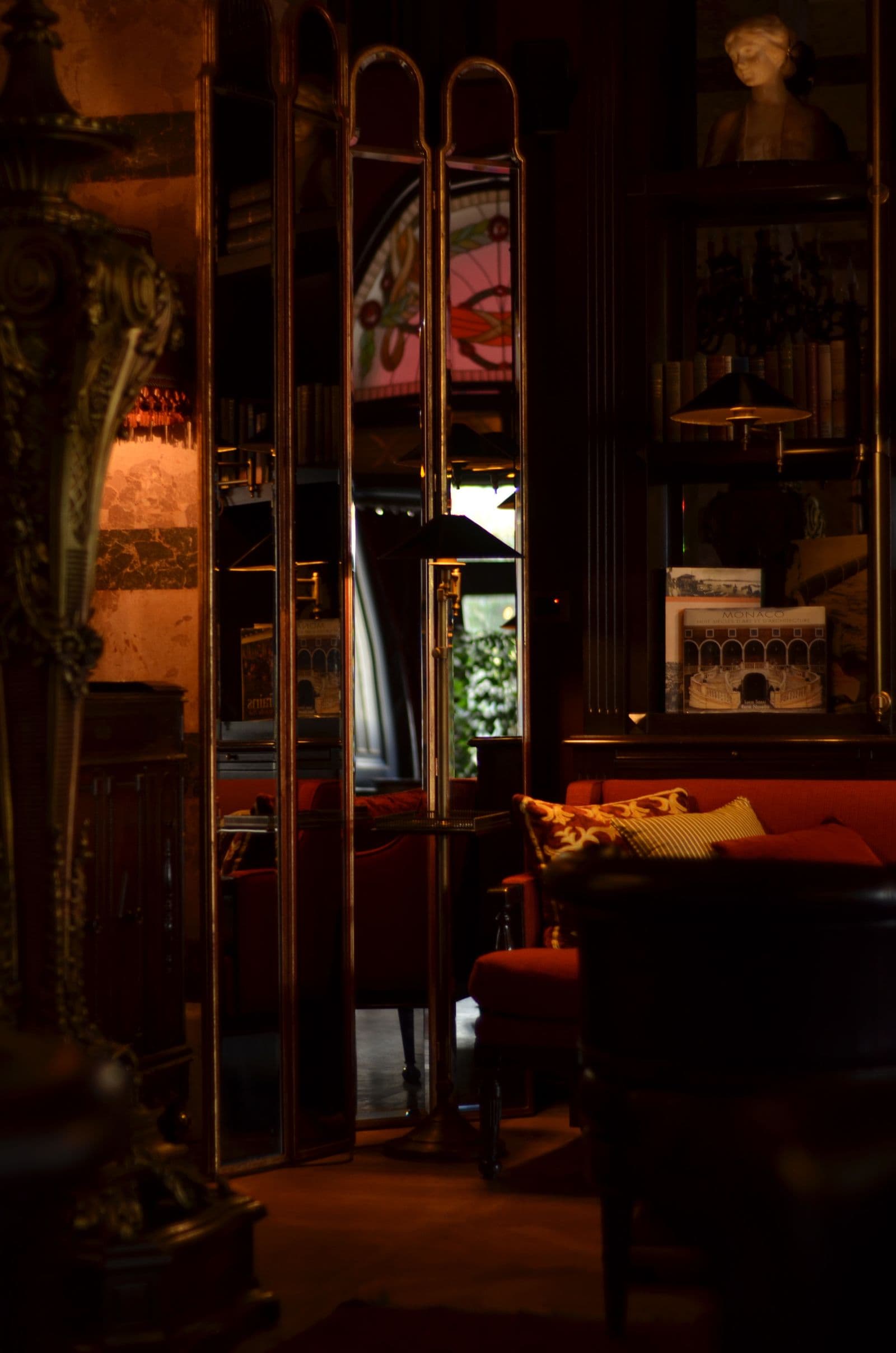 Warm light and rich textures in a café interior